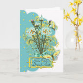 Tante, zomerse kleur verjaardagskaart met anjers kaart (Gele Bloem)