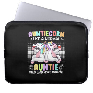 Tantekleurige Tantes Moederdag Eenhoorn Fan Tantes Laptop Sleeve