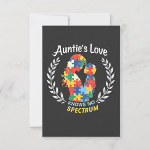 Tante's Liefde Heeft Geen Autismebewustzijnspectru Bedankkaart