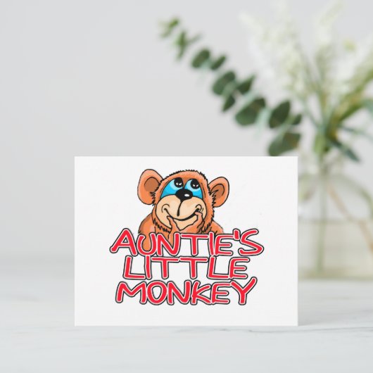 Tante's Little Monkey Tshirts en geschenken Briefkaart (Staand voorkant)