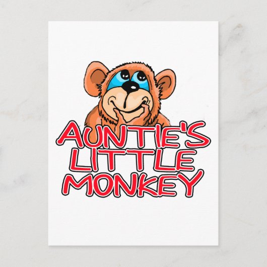 Tante's Little Monkey Tshirts en geschenken Briefkaart (Voorkant)