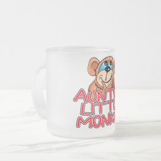 Tante's Little Monkey Tshirts en geschenken Matglas Koffiemok (Voorkant links)