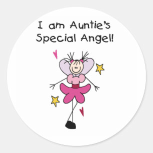 Tante's speciale engel ronde sticker