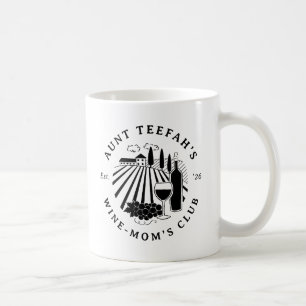 Tante's Wijnclub voor Moeders T-shirt - Zwart Koffiemok