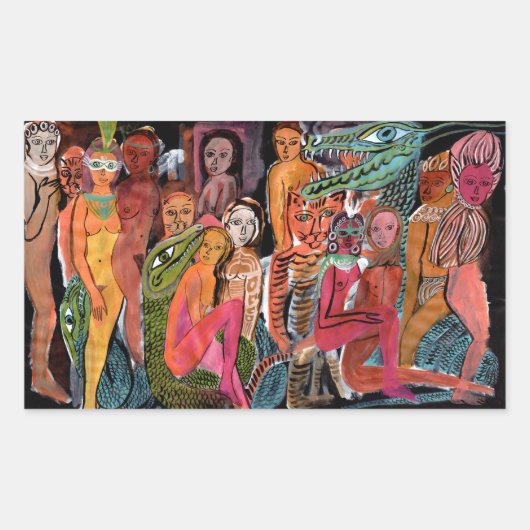 Tantrisch carnaval rechthoekige sticker (Voorkant)