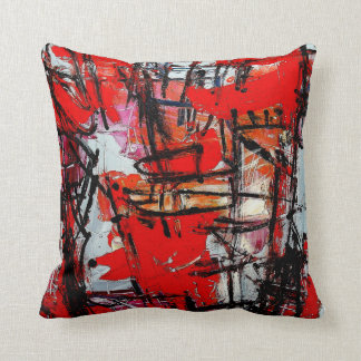 Tantrum-Red Abstract expressionist-Sierkussen Kussen