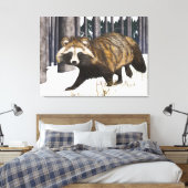 Tanuki - Raccoon Dog Canvas Afdruk (Insitu (Slaapkamer))
