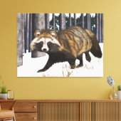 Tanuki - Raccoon Dog Canvas Afdruk (Insitu (Woonkamer))