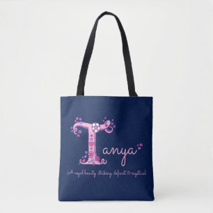 Tanya-naam en betekenis monogram zak draagtas
