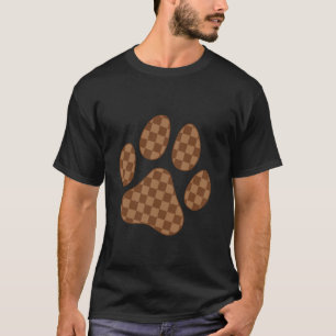 Tanz Bruin Schachbrett Kat Hond Pootafdruk Estheti T-shirt