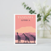 Tanzania Afrika Roze Giraffe Reizen Briefkaart (Staand voorkant)