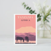 Tanzania Afrika Roze  Zebra Reizen Briefkaart (Staand voorkant)