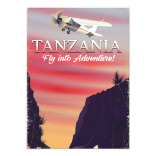 Tanzania Afrikaanse vluchtposter Foto Afdruk