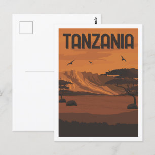 Tanzania Beroemde Reisplaats Illustratie Briefkaart