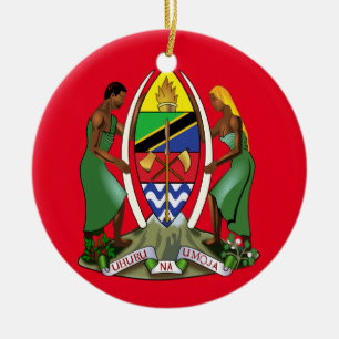 Tanzania Crest kerstversiering Keramisch Ornament