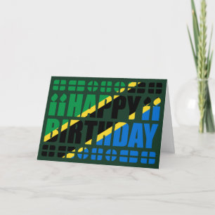 Tanzania Flag Birthday Card Kaart