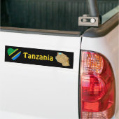 Tanzania Flag Heart + Map Bumpersticker (Op Truck)