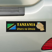 Tanzania Flag + Map Bumpersticker (Op auto)