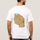 Tanzania Flag + Map + Tekst T-Shirt (Achterkant)