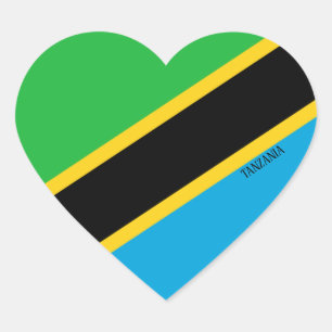 Tanzania Flag Patriotic Hart Sticker