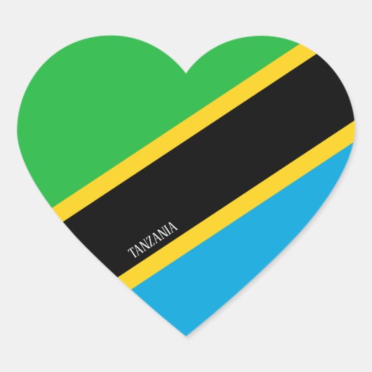 Tanzania Flag Splendid Patriotic Hart Sticker (Voorkant)