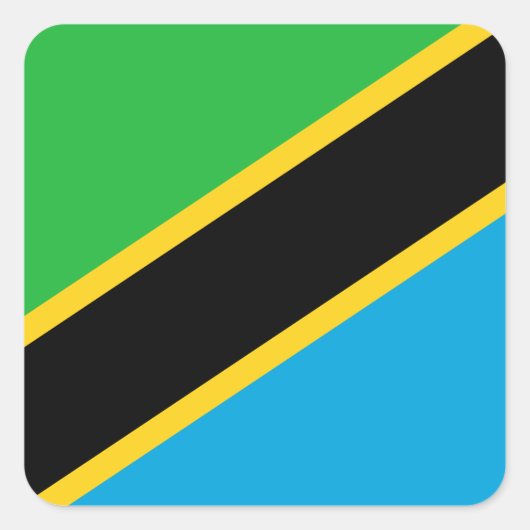 Tanzania Flag Vierkante Sticker (Voorkant)