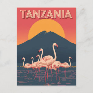 Tanzania Flamingo Zonsondergang Briefkaart