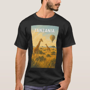 Tanzania Heet Luchtballon Illustratie Reis Kunst T-shirt
