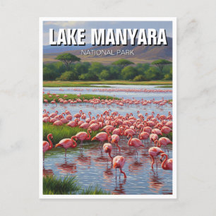 Tanzania Lake Manyara Nationaal Park Flamingos Briefkaart