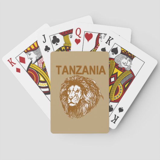 Tanzania met leeuwenkaarten pokerkaarten (Achterkant)
