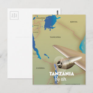 Tanzania Per Vliegtuig Briefkaart