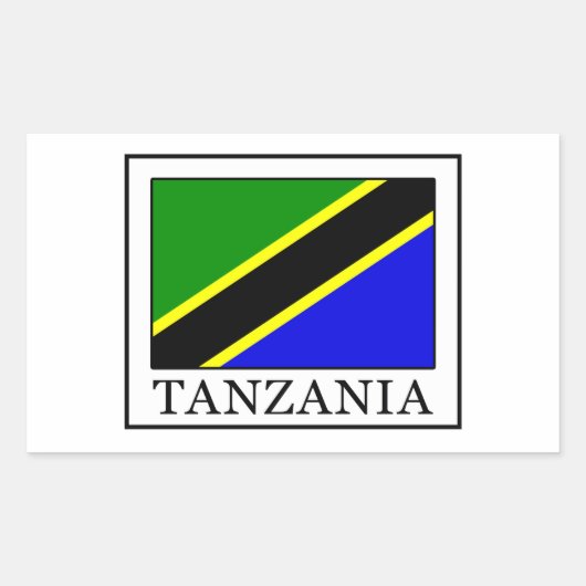 Tanzania Rechthoekige Sticker (Voorkant)