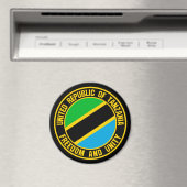 Tanzania Round Emblem Magneet (Insitu (Vaatwasser))