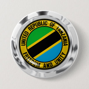 Tanzania Round Emblem Ronde Button 7,6 Cm