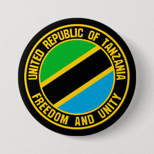 Tanzania Round Emblem Ronde Button 7,6 Cm