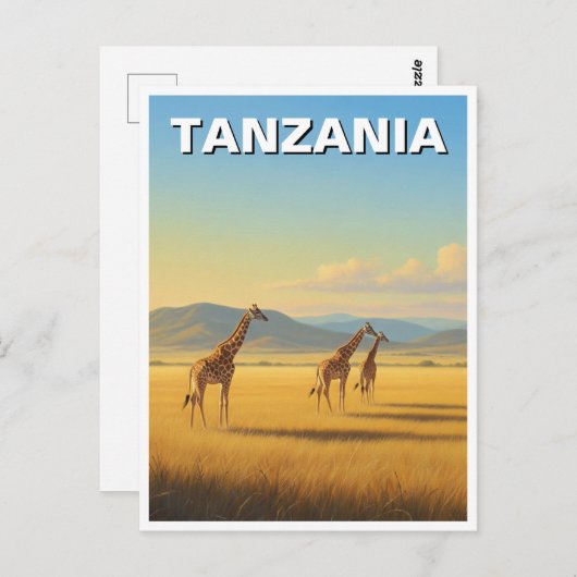 Tanzania Serengeti National Park Giraffes Briefkaart (Voorkant / Achterkant)