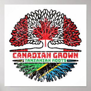 Tanzania Tanzania Canada Canada Tree Roots Flag Poster