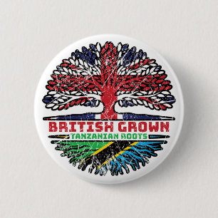 Tanzania Tanzania UK - Britse boom Ronde Button 5,7 Cm