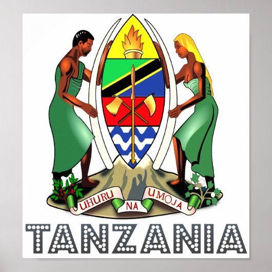Tanzania wapenschild poster (Voorkant)