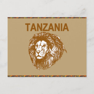 Tanzania With Lion Postcard Briefkaart