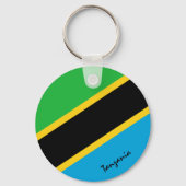 Tanzaniaanse vlag en Tanzania patriotten/sport Sleutelhanger (Achterkant)