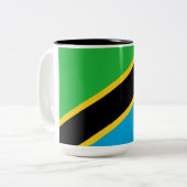 Tanzaniaanse vlag tweekleurige koffiemok (Voorkant links)