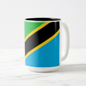 Tanzaniaanse vlag tweekleurige koffiemok (Voorkant rechts)