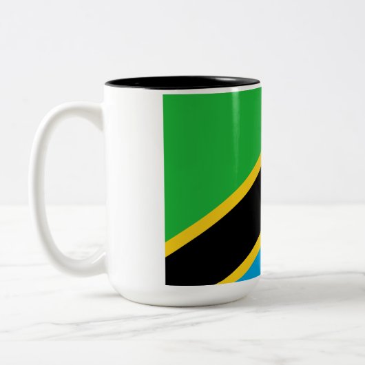 Tanzaniaanse vlag tweekleurige koffiemok (Links)
