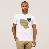 Tanzanie - Coeur du drapeau et T-shirt (Devant entier)