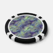 Tanzanite Blue Liquid Pattern Pokerchips (Enkel)
