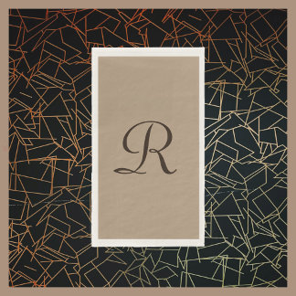 Tanzige en bruine monogram minimalistische neutral servet