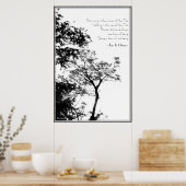 Tao Te Ching/Sunset Tree B&W-fotografie Poster (Keuken)