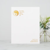 Taoïsme Symbool 8.5" x 11" Briefhoofd Ontwerp (Staand voorkant)