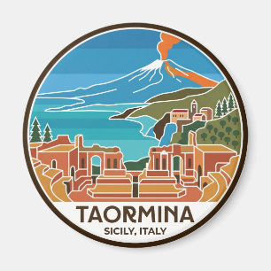 Taormina en de Etna Italië Magneet